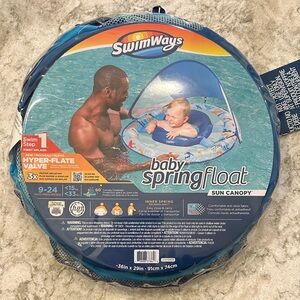 SwimWays Baby Spring Float with Sun Canopy - Blue